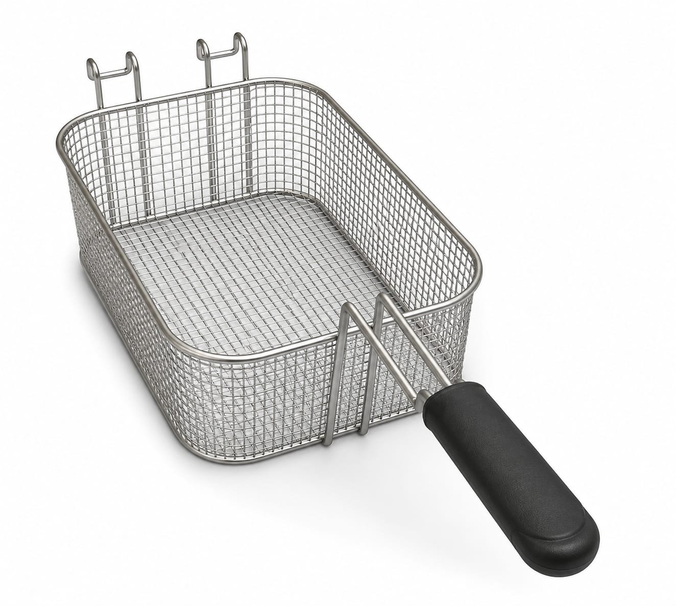 سلة قلي شبكية ستانلس ستيل بمقبض حراري للقلايات العميقة Stainless Steel Deep Fryer Basket with Heat-Resistant Handle